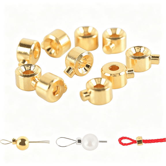 DESIGNICE 30Pcs Stopper Crimp Beads for Bracelets and Necklaces,18K Gold Plated Golden 3.2Mm Locker Seperator Beads,Positioning Spacer Beads for Jewelry Making