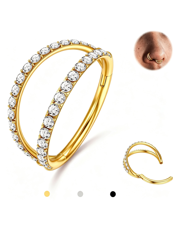316L Stainless Steel Double Hoop Nose Rings Conch Piercing Jewelry