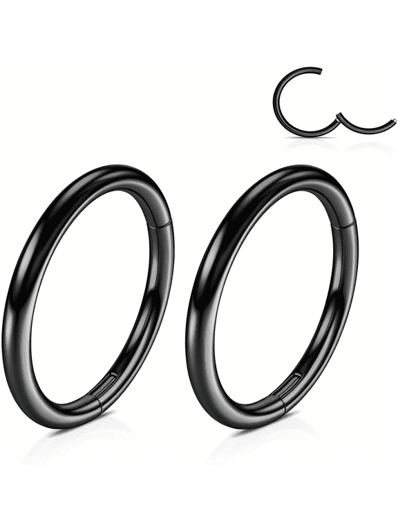 316L Stainless Steel Hinged Nose Rings Hoop: Womens Body Pierecing Segment Lip Rings Cartilage Rook Conch Earrings