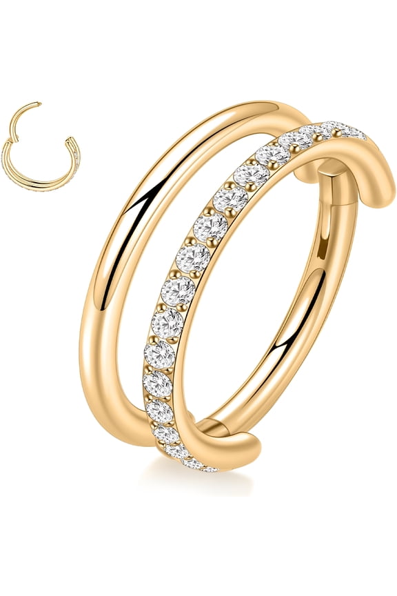 316L Surgical Steel Conch Helix Piercing Jewelry Cartilage Hoop Earring Septum Ring Nose Ring Rook Lobe Daith Tragus Piercing Jewelry 16G Double/Triple Hoop