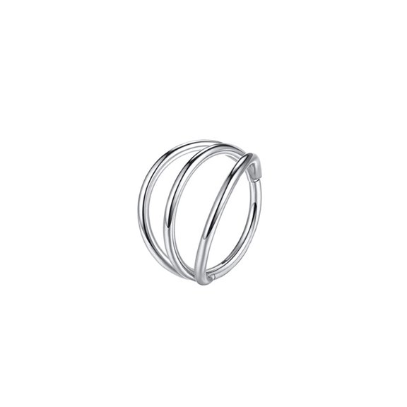 DESIGNICE 316L Surgical Steel Hinge Triple Hoop Segment Nose Rings Cartilage Hoop Seamless Hinged Clicker Ear Piercing for Helix,Tragus,Conch,Cartilage,Nostril Piercings 20G 18G 16G
