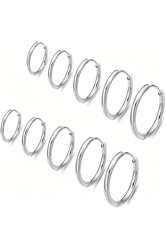 316L Surgical Steel Huggie Hoop Earrings,Dainty Pave Cubic Zirconia Cartilage Tiny Earring for Sensitive Ears Hypoallergenic Lightweight for Women Men