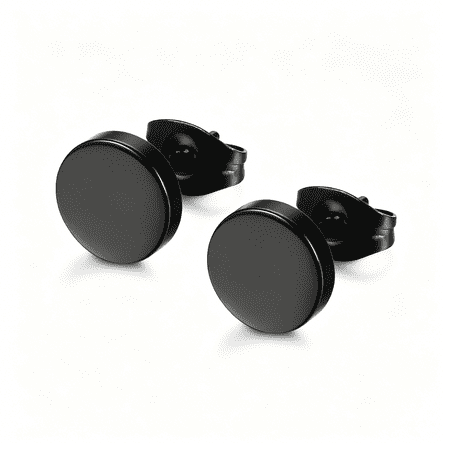 DESIGNICE 316L Surgical Steel Hypoallergenic Black Stud Earrings for Men Women,Round Waterproof Cartilage&Lobe Jewelry,Comfortable Everyday Fashion Accessory,3Mm-8Mm