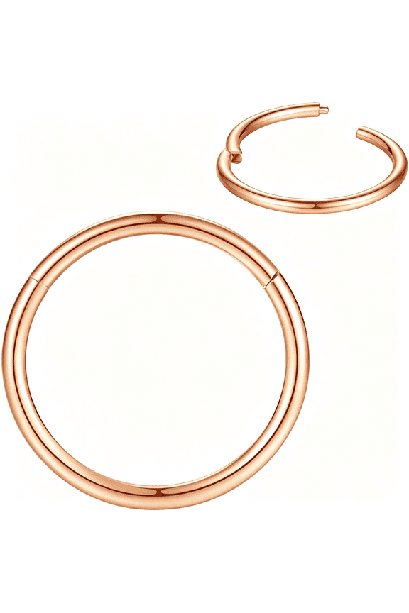 316L Surgical Steel Nose Rings Hoop Septum Clicker Hinged Segment Ring Lip Ear Piercing Earrings for Cartilage Helix Tragus Conch Rook 20G 18G 16G 14G 12G 10G 8G