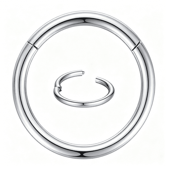 DESIGNICE 316L Surgical Steel Nose Rings Hoop Septum Clicker Hinged Segment Ring Lip Ear Piercing Earrings for Cartilage Helix Tragus Conch Rook 20g 18g 16g 14g 12g 10g 8g,Inner Diameter 5mm to 22mm