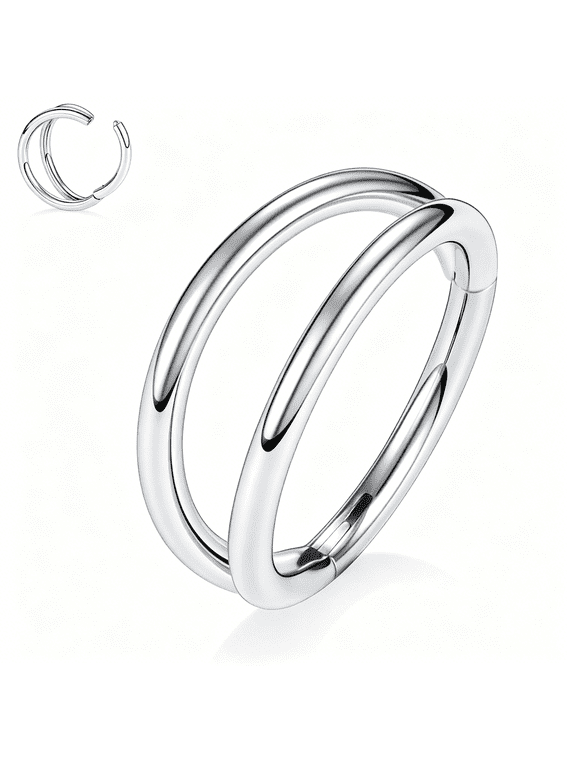 316L Surgical Steel Septum Clicker Ring Nose Ring Hoop Sleeper Hoop Earring Helix Rook Conch Cartilage Daith Tragus Earrings Lobe Nose Piercing Jewelry for Women