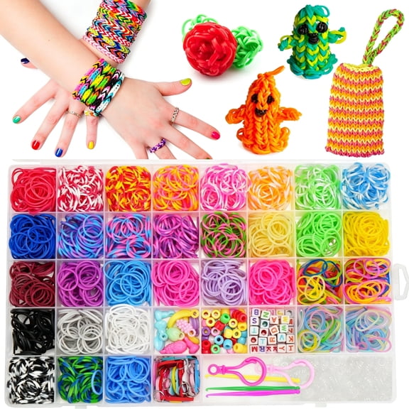 DESIGNICE 32 Colors Rubber Band Bracelet Kit,Loom Bracelet Making Refill Kit for Adults Ages 12+ Jewelry Making Supplies for Adults