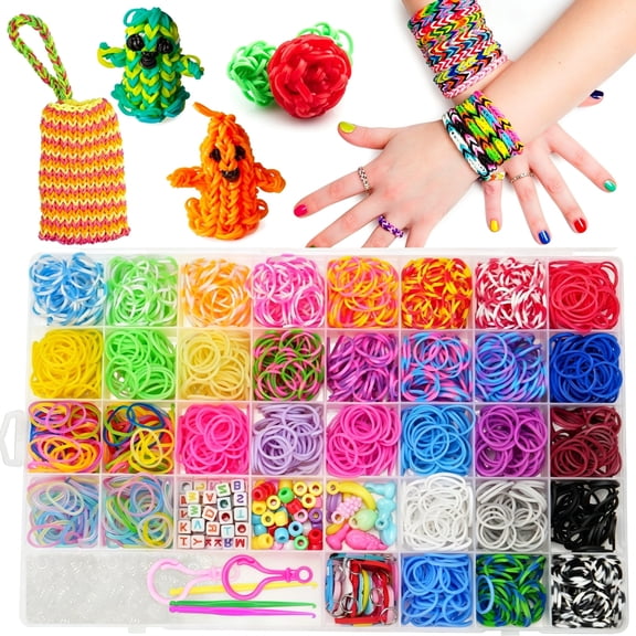 DESIGNICE 32 Colors Rubber Band Bracelet Kit, Loom Refill Set