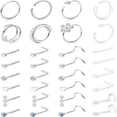 DESIGNICE 32 Pcs Nose Rings for Women Men-Hypoallergenic Surgical ...