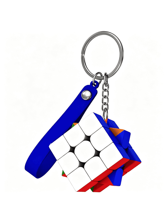 330 Keychain Cube,3X3 Mini Key Ring,3By3 Small Sitckerless Speed Cube,Standard Version,Fidget Keychain 1.2"