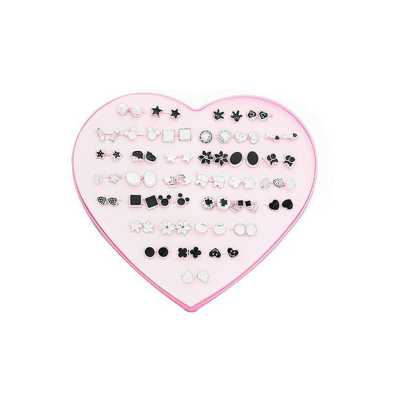 DESIGNICE 36Pairs Earrings,Korean-Inspired Flower Design Aretes De Mujer,Hypoallergenic Jewelry,Style7