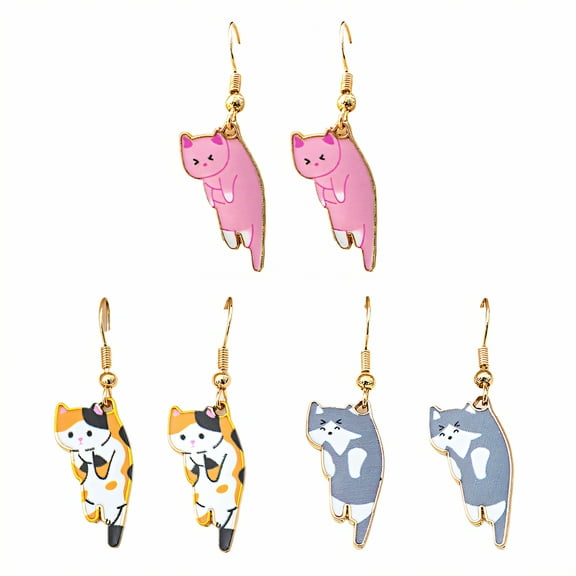 DESIGNICE 3Pairs Fun Earrings,Alloy Earrings Studs,Whimsical Animal Theme Beach Earrings for Women,Style1