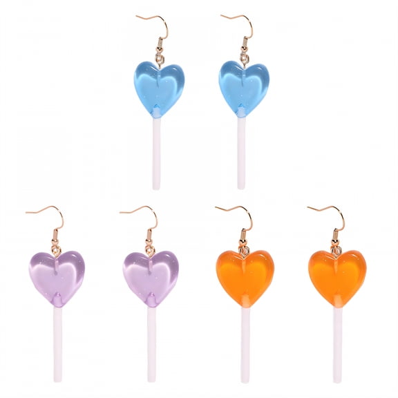 DESIGNICE 3Pairs Fun Earrings,Resin Women Jewelry,Adorable Sweet Look Earrings for Women Trendy,Style2