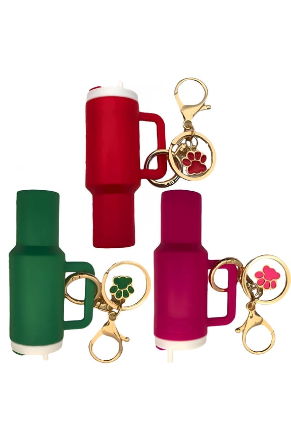 3Pcs Chapstick Holder Key Chain,Alloy Part Resists Oxidation Chapstick Holder,Scratch-Resistant Plastic Lip Balm Holder,Color Mixing