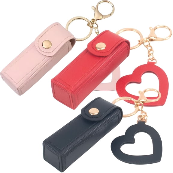 DESIGNICE 3Pcs Chapstick Holder Key Chain, Keychain Cute,Wallet Keychain Wallet Keychain,Metal