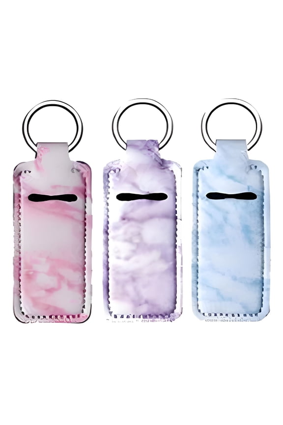 3Pcs Chapstick Holder Key Chain, Keychain Accessories,Keychain Wallet Wristlet Keychain