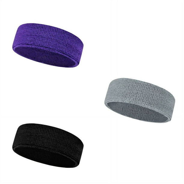DESIGNICE 3Pcs Headbands High Sweat Absorption Sweat Band,Comfortable and Dry Sweat-Wicking Fabric Head Wraps for Women,Style1,Multicolor