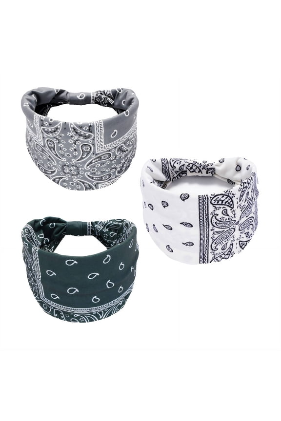 3Pcs Headbands Secure Fit Thick Headbands for Women,Snug Fit Sweat Control Head Wraps for Women,Style4,Multicolor