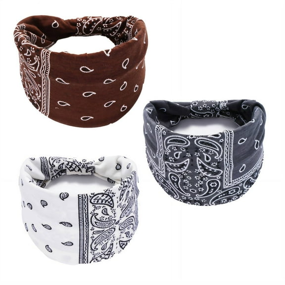 DESIGNICE 3Pcs Headbands Simple Thick Headbands for Women,Versatile Style Wide Band Head Wraps for Women,Style1,Multicolor