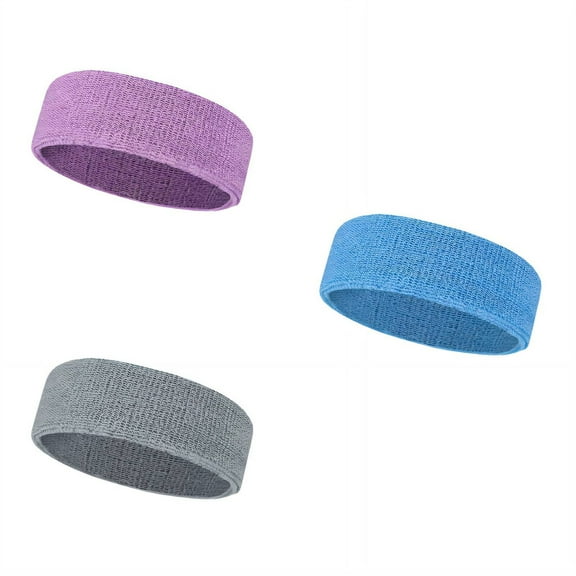 DESIGNICE 3Pcs Headbands Sweat-Wicking Fabric Sweat Band,Sweat-Resistant Quick Drying Head Wraps for Women,Style1,Multicolor