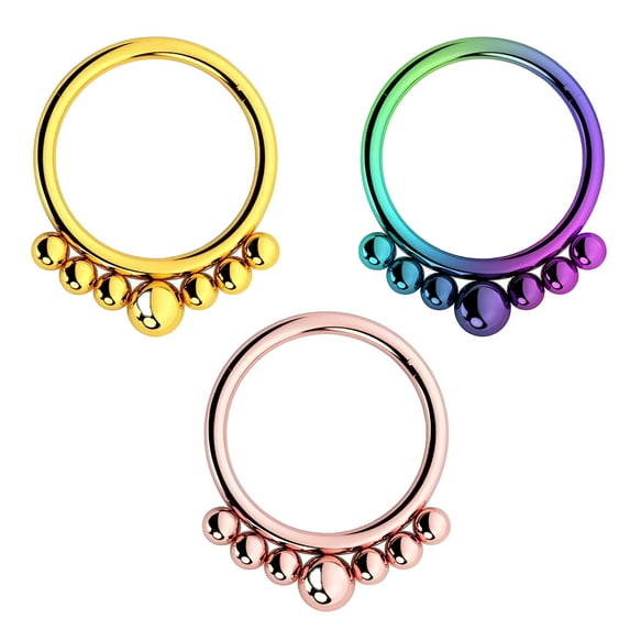 DESIGNICE 3Pcs Septum Nose Rings for Women,Simple and Elegant Septum Rings,Handcrafted Polishing Septum Jewelry,Color Mixing4