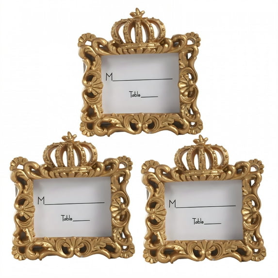 DESIGNICE 3Pcs Vintage Picture Frames,Delicate Design Wall Frames,Flexible Display Gold Picture Frames,3.94"X3.94",Gold