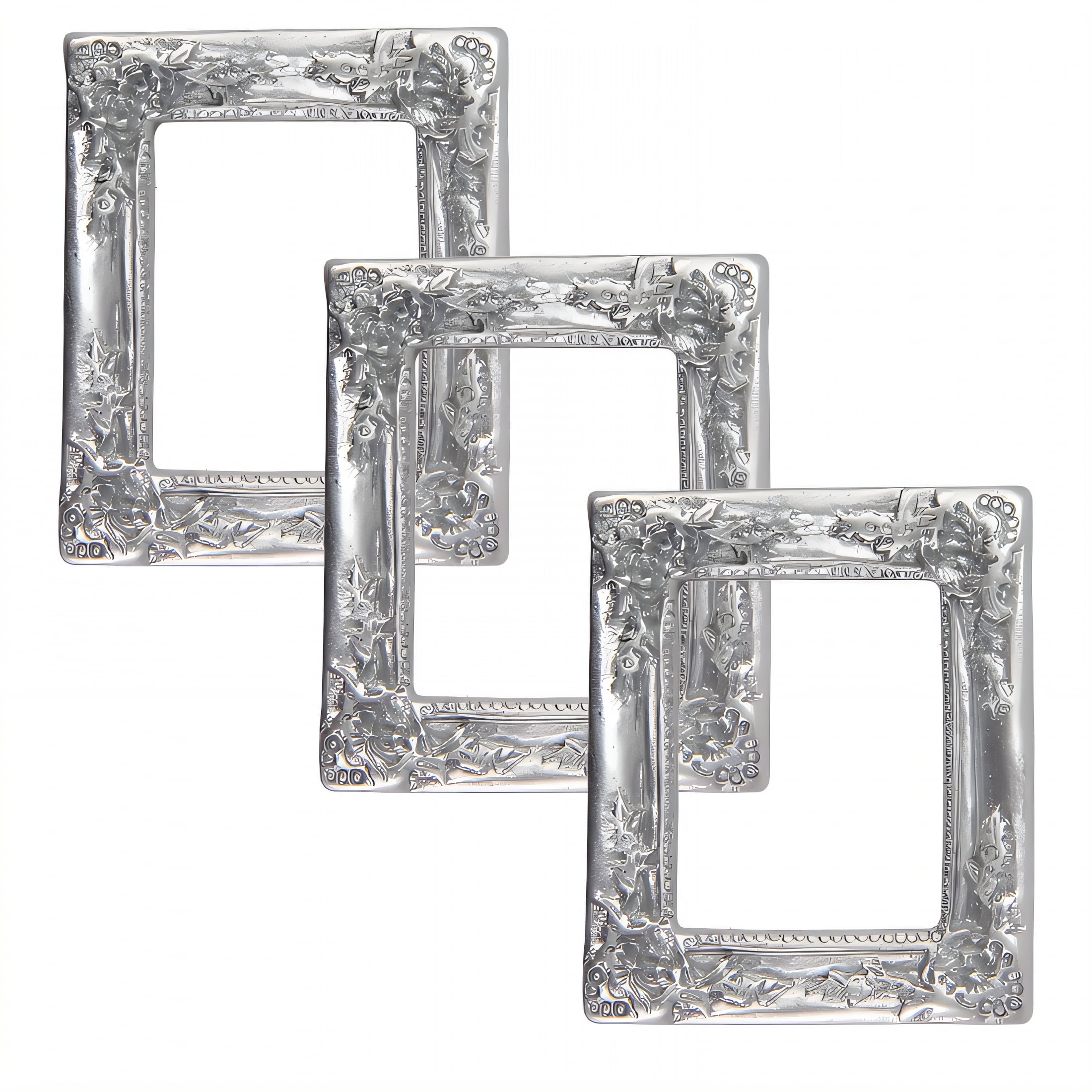DESIGNICE 3Pcs Vintage Picture Frames Embossed Detail Picture Frames
