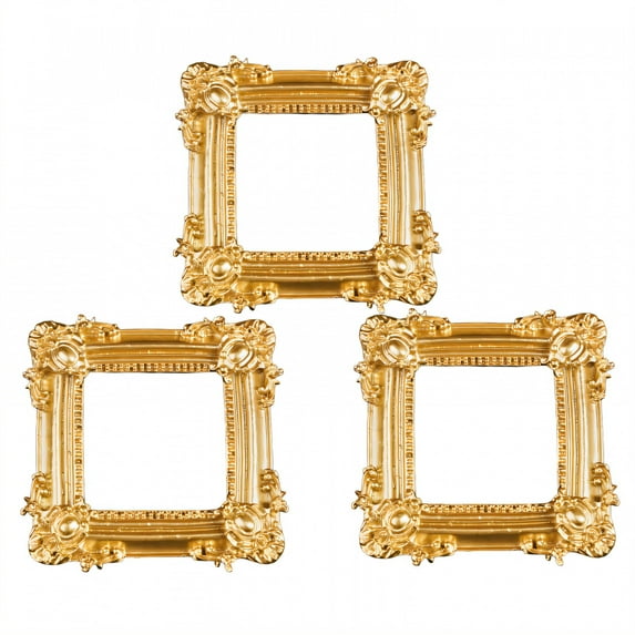 DESIGNICE 3Pcs Vintage Picture Frames,Enhance Feel Photo Frames,Multi-Scene Gold Picture Frames,5.91"X5.91",Style1