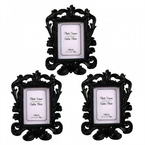 DESIGNICE 3Pcs Vintage Picture Frames,Practical Memory Photo Frames,Sentimental Value Family Picture Frame,4.73"X3.55",Black