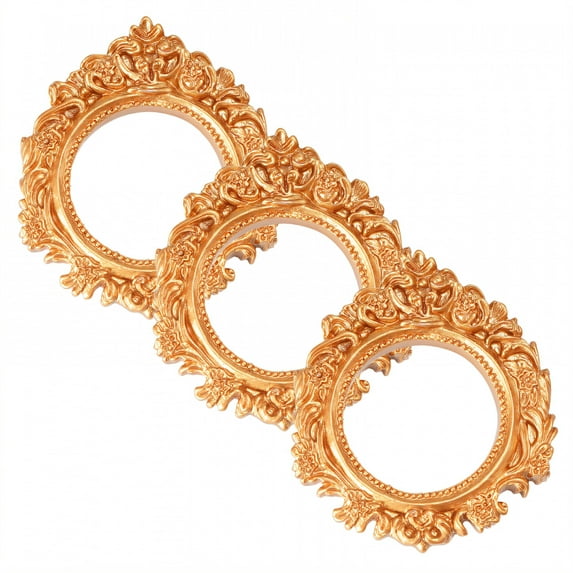 DESIGNICE 3Pcs Vintage Picture Frames,Raised Details Picture Frames,Smooth Texture Gold Picture Frames,3.15"X3.15",Gold