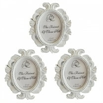 DESIGNICE 3Pcs Vintage Picture Frames,Table Decor Photo Frames,Wall Display Family Picture Frame,4.73"X3.55",White