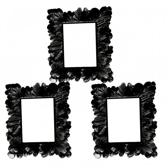 DESIGNICE 3Pcs Vintage Picture Frames,Tiny Items Photo Frames,Vintage Journal Family Picture Frame,3.94"X3.94",Black