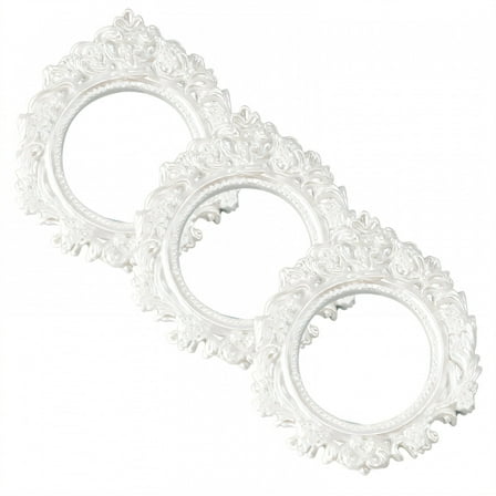 DESIGNICE 3Pcs Vintage Picture Frames,Wall Display Picture Frames,Resin Casting Photo Frame,3.15"X3.15",White