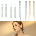 thumbnail image 1 of DESIGNICE 4 Pairs Statement Earrings for Women,Rhinestone Long Tassel Drop Earrings for Women,Chain Earrings Fashion Jewelry Gift for Her,Style5, 1 of 7