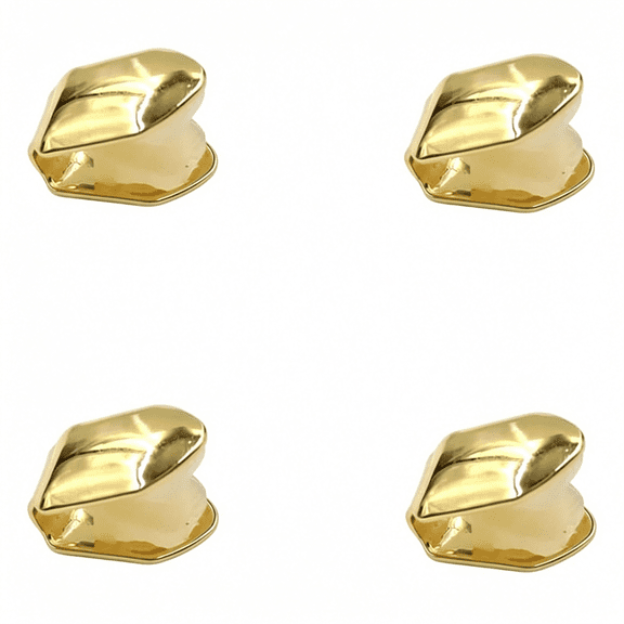 DESIGNICE 4 Pieces Grillz Gold Grills for Your Tooth False Tooth 18K Gold Plated Grillz Mouth Teen Tooth Grills Single Tooth Rock Hat Hip Hop Style Tooth Grill Hat Crown Party Rapper Jewelry