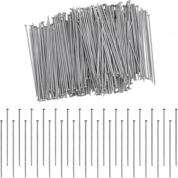 DESIGNICE 400 Pcs Flat Head Pins for Jewelry Making - Silver Copper Stainless Steel Straight Pins,Metal Flat Headpins Jewelry Findings Eye Pin for DIY Craft Earring Bracelet Necklace Pendant Supplies