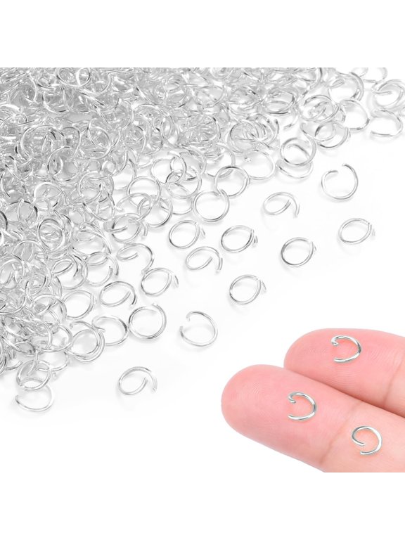 400Pcs 15/64" Silver Tiny Jump Rings for Jewelry Making Replacement, Open Jump Ring Metal Jewelry Findings for Bracelets Necklaces Earrings Keychains Connectors Loops Repair Hardware