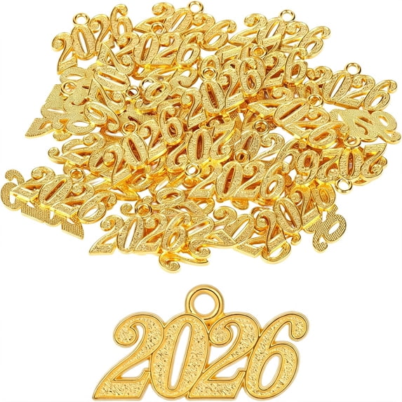 DESIGNICE 40Pcs 2026 Year Charms,Durable Zinc Alloy 2026 Graduation ...