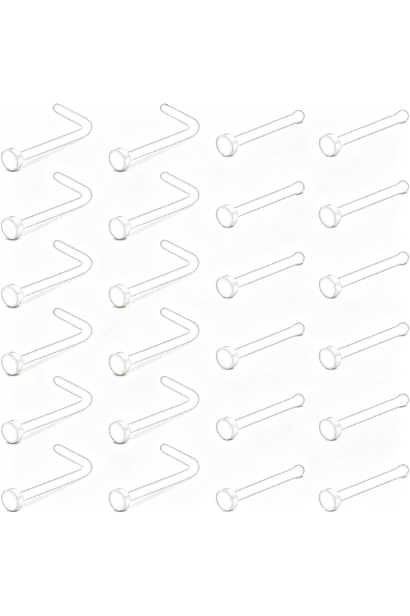 40Pcs 48Pcs Clear Nose Studs 20G Clear Nose Rings for Work Plastic Nose Rings for Surgery Flexible Nose Piercing Retainer 20 Gauge Nose Retainer 1.5Mm 2.0Mm 2.5Mm 3.0Mm Flat Ball Top