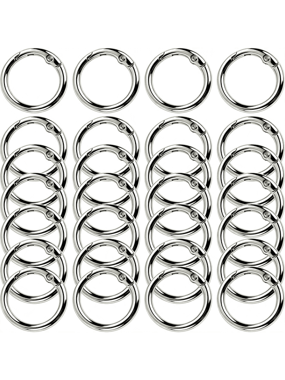 48Pcs 1" Trigger Spring O Rings Round,Metal Keychain Ring Round Carabiner Clips for Keyrings ,Bags,Purses Metal Keychain Clip