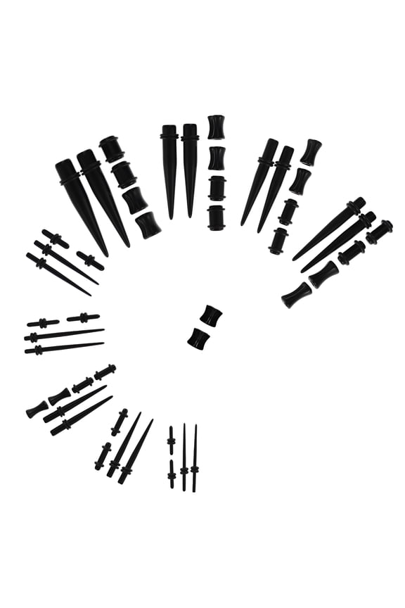 48pcs Gauges Kit Ear Stretching Set 14G-00G Acrylic Taper Plug Piercing Jewelry