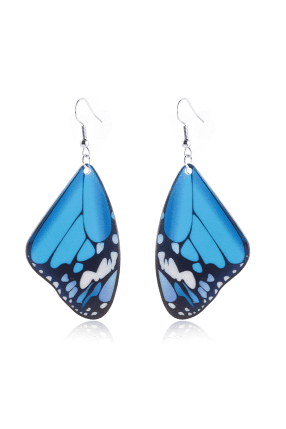 4Pair Earrings for Women,Exaggerated Butterfly Design Statement Earrings for Women,Unique Bold Dangle Earrings for Women,Blue