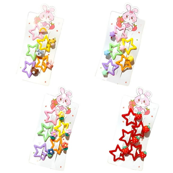 DESIGNICE 4Pcs Baby Hair Clips,Stays Firmly in Place Barrettes,Quick Styling Solution Cute Hair Clips,Colormixing3