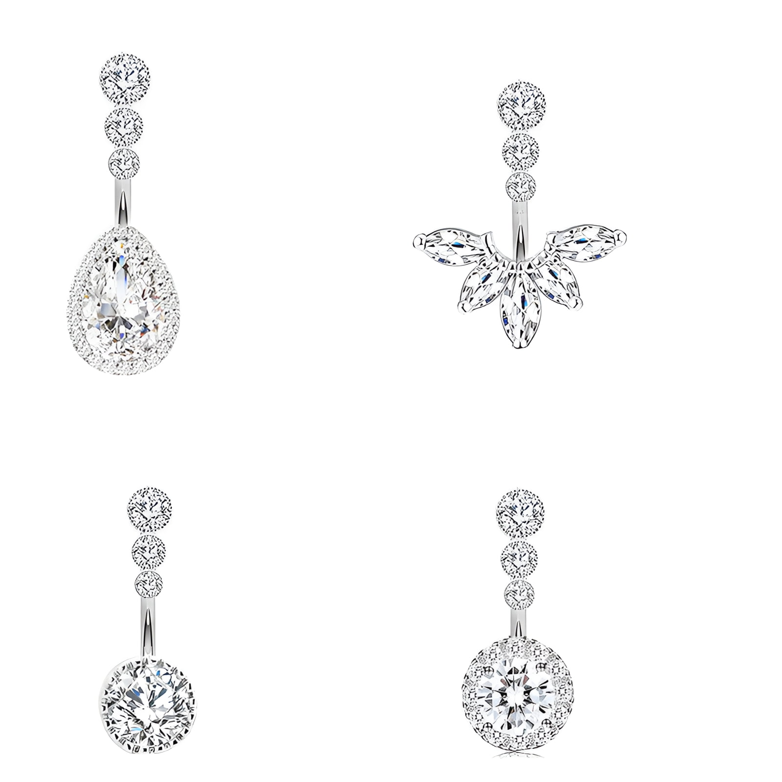 DESIGNICE 4Pcs Belly Button Ring,Ultimate Perfect Shape Belly Piercing ...