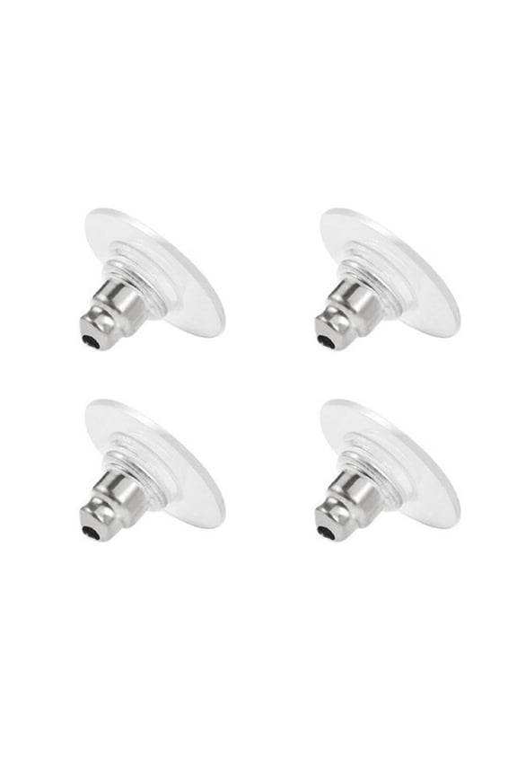 4Pcs Earring Support Backing Lifters Bullet Design Earring Backs Lifters Comfortable Fit Earring Backs for Studs White Gold