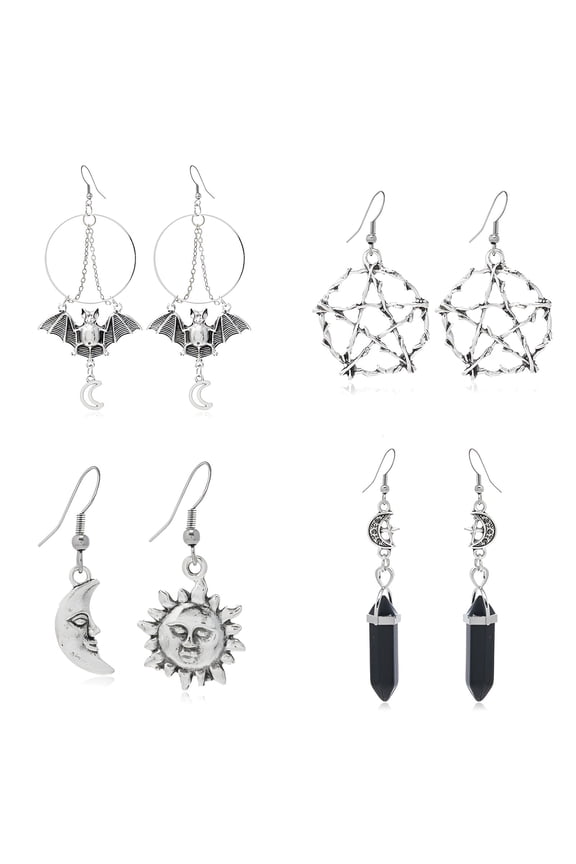 4Pcs Gothic Jewelry,Long-Lasting Aesthetic Appeal Gothic,High Durability Standard Goth Accessories