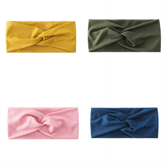 DESIGNICE 4Pcs Headbands Quick-Dry Fabric Thick Headbands for Women,Lightweight Perfect for Workouts Head Wraps for Women,Style5,Multicolor