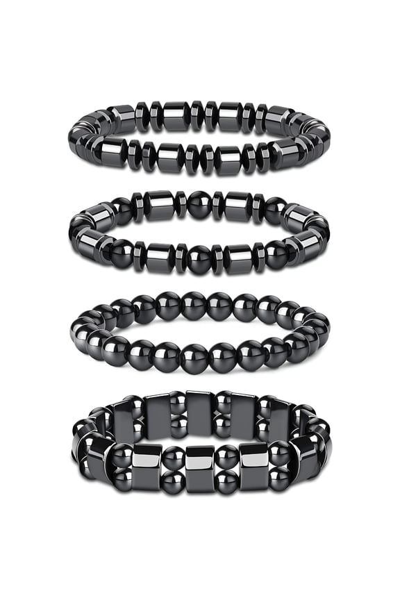 4Pcs Hematite Bracelet for Men Women Bangle Bracelet Magnetic Tiger Eye Bracelets