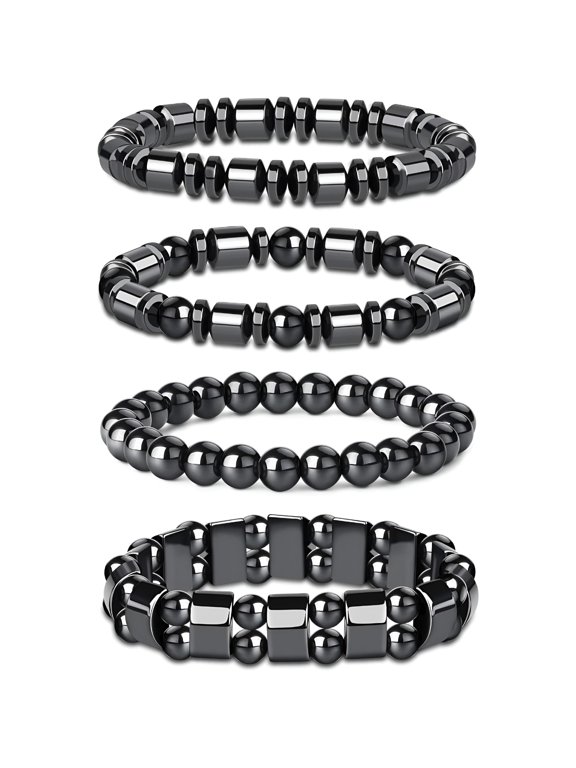 4Pcs Hematite Bracelet for Men Women Bangle Bracelet Magnetic Tiger Eye Bracelets