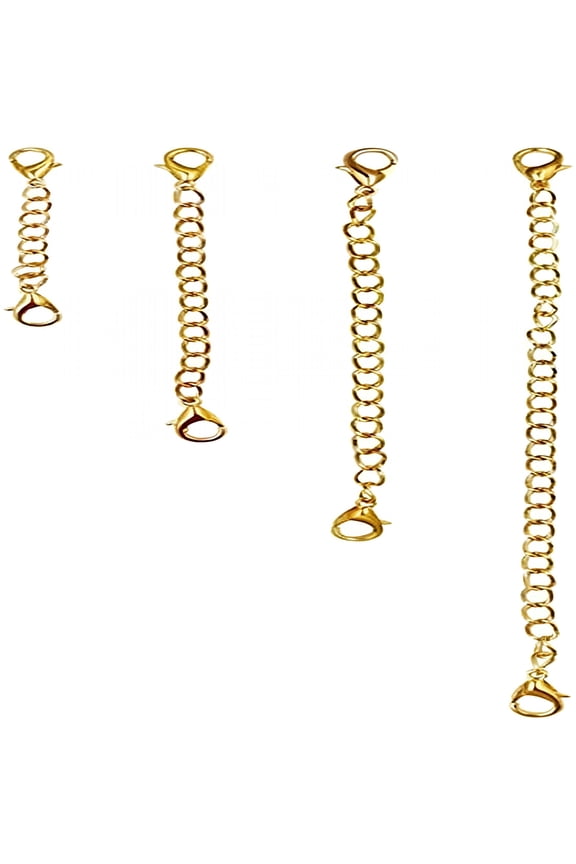 2026 New 4Pcs Necklace Extenders Bracelet Extender Chain Extension Double Lobster Clasp Extender Chain for Women Gold Necklace Extender